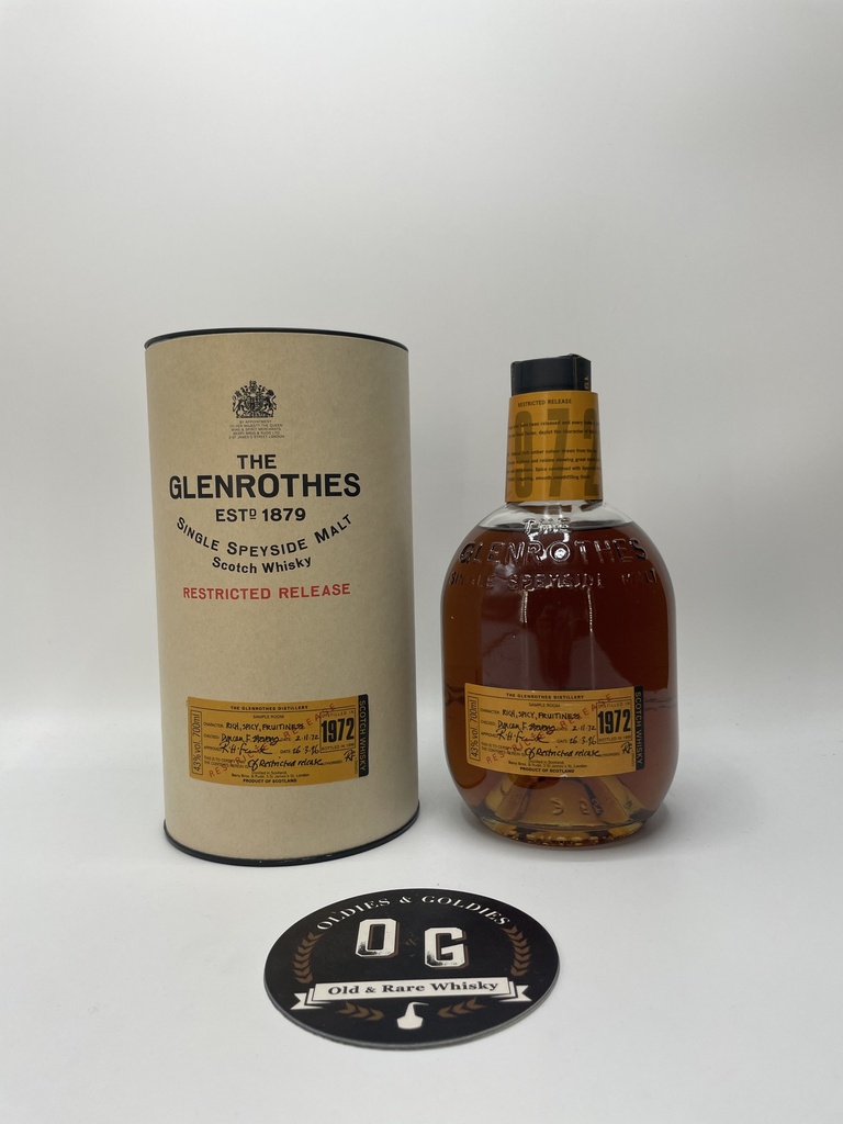 Glenrothes 1972 Restricted Release 43% 70cl (store code 02)
