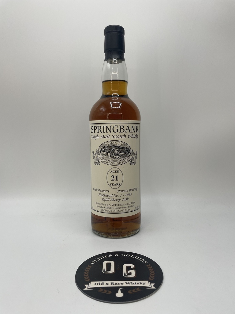 Springbank 21y 1993 cask #1  70cl 52,6%