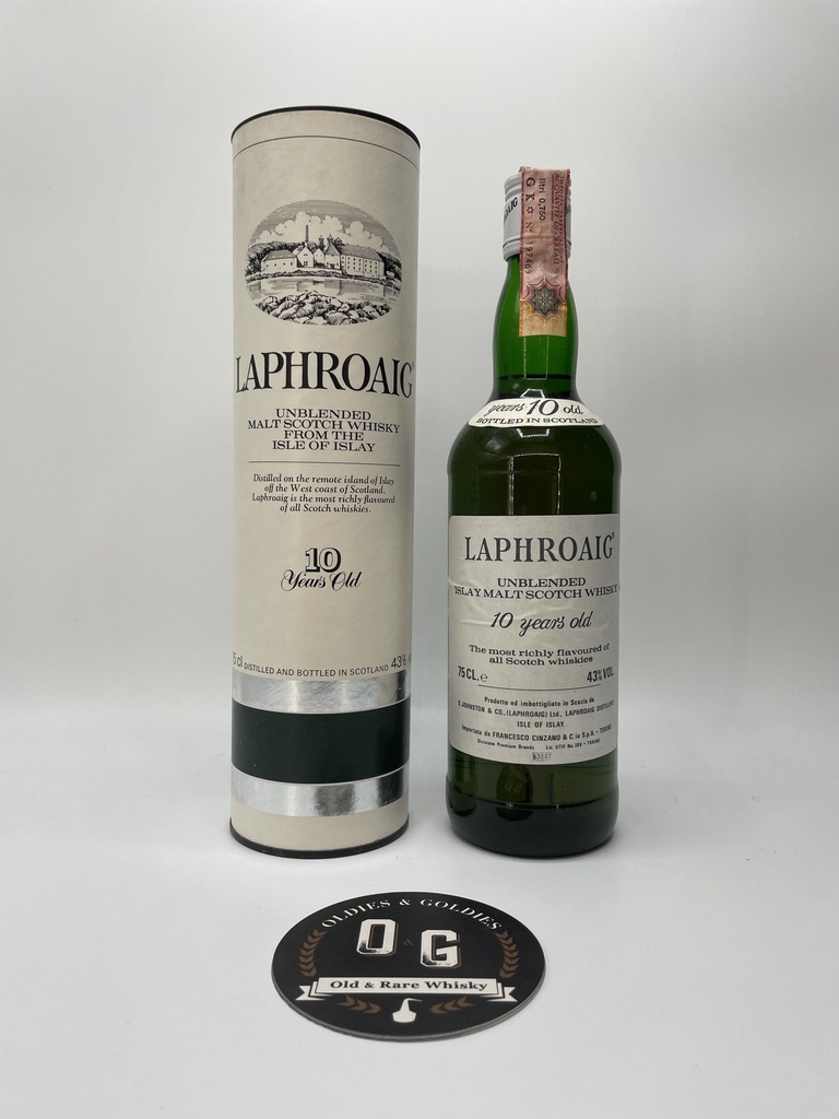 Laphroaig 10 y 43% (unblended 75 cl screw cap - Cinzano)