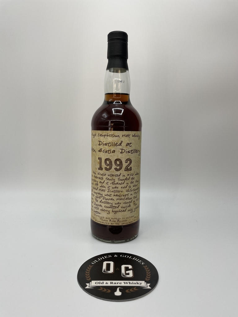 Glen Scotia 1992 Handwritten label 70cl 48,2%