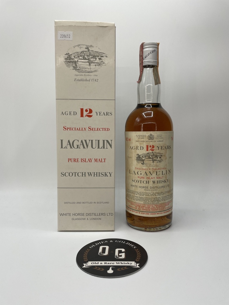 Lagavulin 12y (Cream label-clear bottle Carpano Import) 75cl 43%