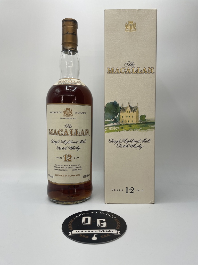 Macallan 12y 43% (1L old style bottle)