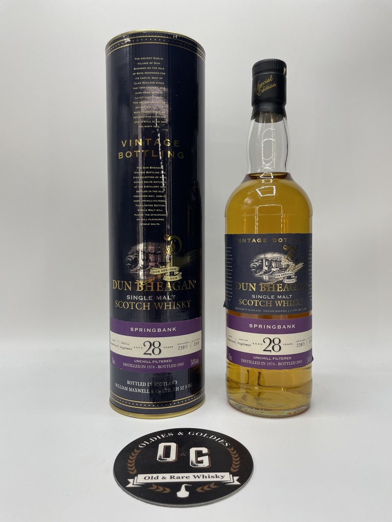 Springbank 1974 28y Dun Bheagan Sherry cask #2380 54% 70cl